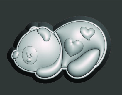 Cute sleeping Panda with Hearts, Bath Bomb mould, Plastic Bath Bomb Mould