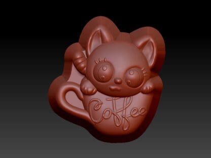 Kawaii Coffee Kitten, Bath Bomb Mould