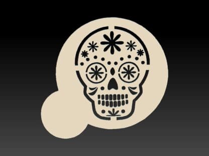 Sugar Skull Stone Stencil for Bath Bomb, Coffee, Soap etc