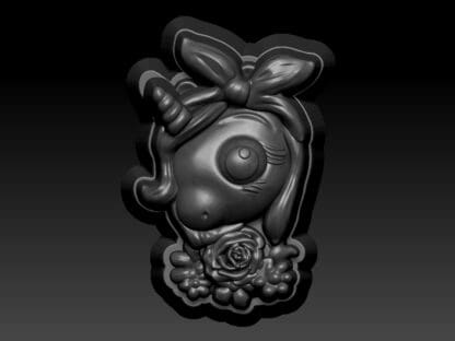 Kawaii Unicorn with Flowers, Bath Bomb Mould